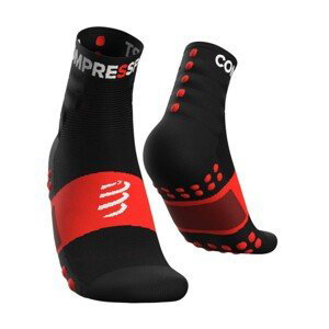 COMPRESSPORT Cyklistické ponožky klasické - TRAINING - čierna/červená 42-44