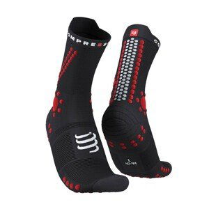 COMPRESSPORT Cyklistické ponožky klasické - PRO RACING 4.0 TRAIL - čierna/červená 35-38