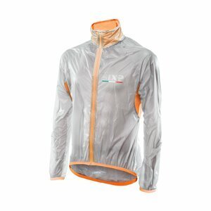 SIX2 Cyklistická vetruodolná bunda - GHOST - transparentná/oranžová XL