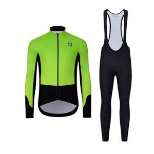 HOLOKOLO Cyklistická zimná bunda a nohavice - CLASSIC - svetlo zelená/čierna