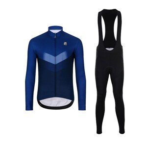 HOLOKOLO Cyklistický dlhý dres a nohavice - ARROW WINTER - čierna/modrá