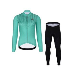HOLOKOLO Cyklistický dlhý dres a nohavice - STARLIGHT LADY W - svetlo modrá/čierna