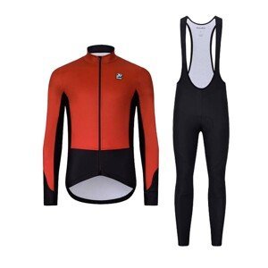 HOLOKOLO Cyklistická zimná bunda a nohavice - CLASSIC - červená/čierna