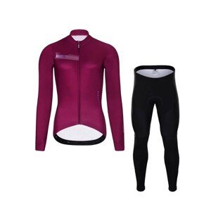 HOLOKOLO Cyklistický dlhý dres a nohavice - VIBES LADY WINTER - ružová/čierna