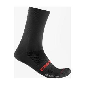 CASTELLI Cyklistické ponožky klasické - RE-CYCLE THERMAL 18 - čierna 2XL