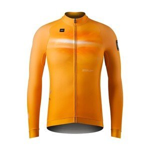 GOBIK Cyklistický dres s dlhým rukávom zimný - HYDER - oranžová XL