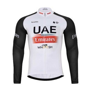 BONAVELO Cyklistický dres s dlhým rukávom zimný - UAE 2023 - biela/čierna/červená