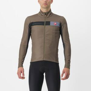 CASTELLI Cyklistická zateplená bunda - MORTIROLO 6S - hnedá 2XL