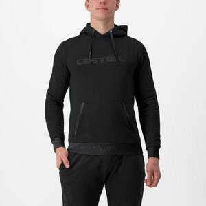 CASTELLI Cyklistická mikina - LOGO HOODIE - čierna XS