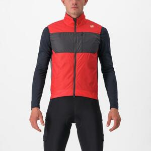 CASTELLI Cyklistická vesta - UNLIMITED PUFFY - červená/šedá XS