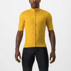 CASTELLI Cyklistický dres s krátkym rukávom - PRO THERMAL MID - žltá 3XL