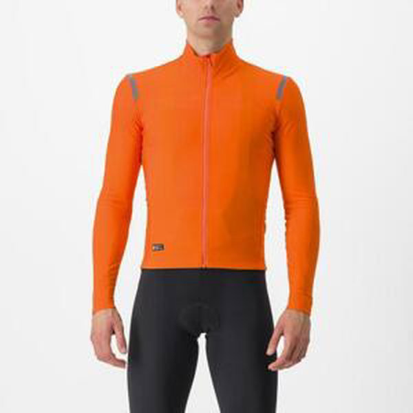 CASTELLI Cyklistický dres s dlhým rukávom zimný - TUTTO NANO RoS - oranžová