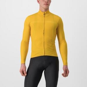 CASTELLI Cyklistický dres s dlhým rukávom zimný - PRO THERMAL LS - žltá XL