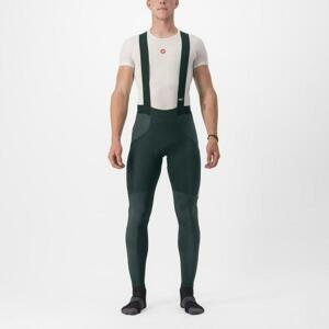 CASTELLI Cyklistické nohavice dlhé s trakmi - SORPASSO RoS - zelená 2XL