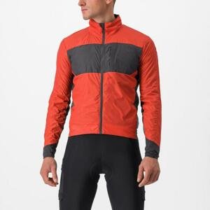 CASTELLI Cyklistická zateplená bunda - UNLIMITED PUFFY - červená/šedá XS