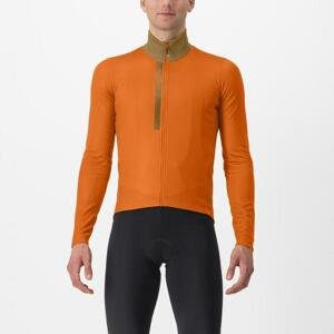 CASTELLI Cyklistický dres s dlhým rukávom zimný - ENTRATA THERMAL - oranžová XL