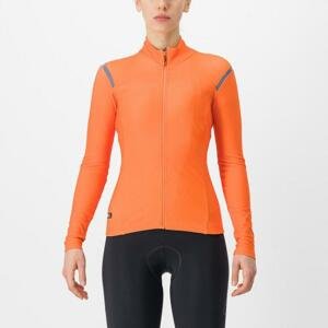 CASTELLI Cyklistický dres s dlhým rukávom zimný - TUTTO NANO RoS W - oranžová L