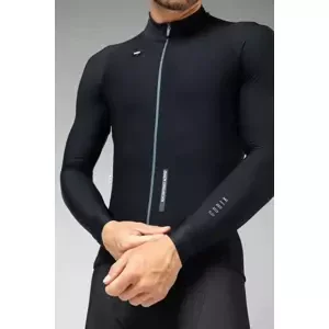 GOBIK Cyklistický dres s dlhým rukávom zimný - PACER SOLID - čierna