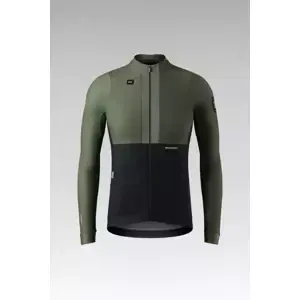 GOBIK Cyklistický dres s dlhým rukávom zimný - HYDER BLEND - zelená/čierna 4XL