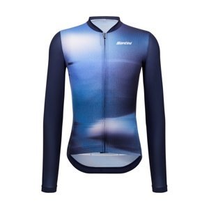 SANTINI Cyklistický dres s dlhým rukávom letný - OMBRA ECO SLEEK  - modrá 2XL