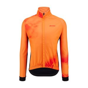 SANTINI Cyklistická zateplená bunda - PURE DYE - oranžová 4XL