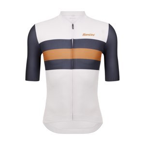 SANTINI Cyklistický dres s krátkym rukávom - ECO SLEEK NEW BENGAL  - biela/šedá L