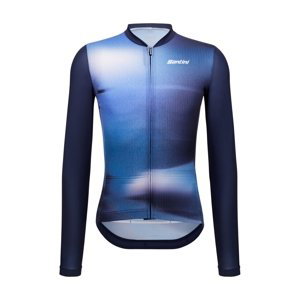 SANTINI Cyklistický dres s dlhým rukávom letný - OMBRA ECO SLEEK  - modrá M