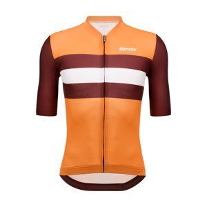 SANTINI Cyklistický dres s krátkym rukávom - ECO SLEEK NEW BENGAL  - oranžová/bordová XS