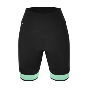 SANTINI Cyklistické nohavice krátke bez trakov - GIADA PURE - čierna/zelená XS