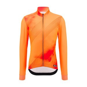 SANTINI Cyklistický dres s dlhým rukávom zimný - PURE DYE - oranžová