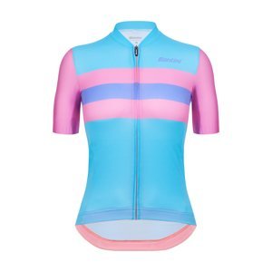 SANTINI Cyklistický dres s krátkym rukávom - ECO SLEEK NEW BENGAL - tyrkysová/ružová XS