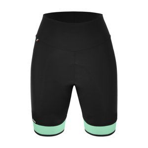 SANTINI Cyklistické nohavice krátke bez trakov - GIADA PURE - čierna/zelená 2XS
