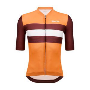 SANTINI Cyklistický dres s krátkym rukávom - ECO SLEEK NEW BENGAL  - oranžová/bordová 4XL