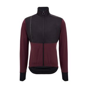 SANTINI Cyklistická zateplená bunda - VEGA ABSOLUTE - bordová/čierna L
