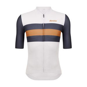 SANTINI Cyklistický dres s krátkym rukávom - ECO SLEEK NEW BENGAL  - biela/šedá 2XL