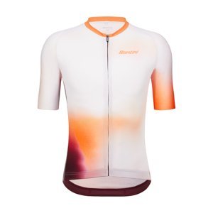 SANTINI Cyklistický dres s krátkym rukávom - OMBRA - biela/oranžová S