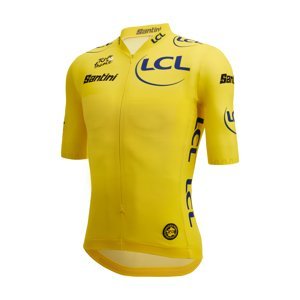 SANTINI Cyklistický dres s krátkym rukávom - TOUR DE FRANCE LEADER 2023 - žltá L
