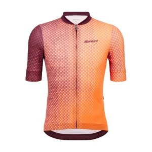 SANTINI Cyklistický dres s krátkym rukávom - PAWS FORMA - oranžová/bordová 4XL