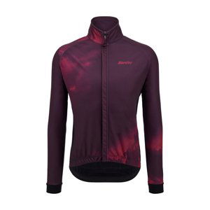 SANTINI Cyklistická zateplená bunda - PURE DYE - bordová XL