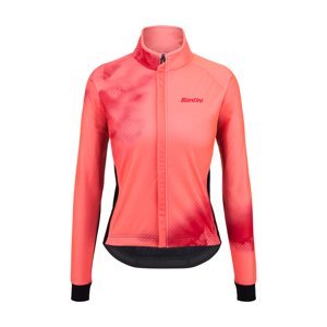 SANTINI Cyklistická zateplená bunda - PURE DYE - ružová L