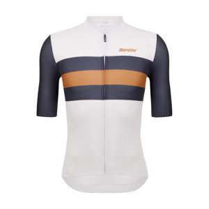SANTINI Cyklistický dres s krátkym rukávom - ECO SLEEK NEW BENGAL  - biela/šedá 4XL