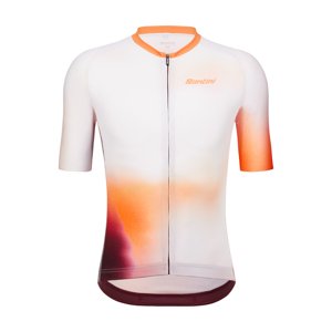 SANTINI Cyklistický dres s krátkym rukávom - OMBRA - biela/oranžová XS