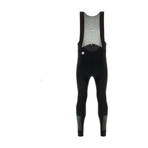 SANTINI Cyklistické nohavice dlhé s trakmi - ADAPT WOOL  - čierna XL