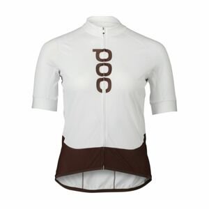 POC Cyklistický dres s krátkym rukávom - ESSENTIAL ROAD  - biela/hnedá