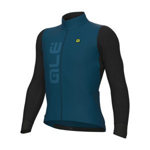 ALÉ Cyklistický dres s dlhým rukávom zimný - QUICK R-EV1 - čierna/modrá