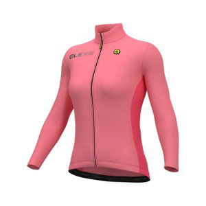 ALÉ Cyklistický dres s dlhým rukávom zimný - FONDO 2.0 SOLID - ružová 5XL
