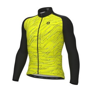 ALÉ Cyklistický dres s dlhým rukávom zimný - BYTE PRAGMA - žltá/čierna M