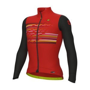 ALÉ Cyklistický dres s dlhým rukávom zimný - LOGO PR-S - červená/čierna