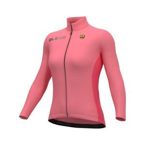 ALÉ Cyklistický dres s dlhým rukávom zimný - FONDO 2.0 SOLID - ružová S