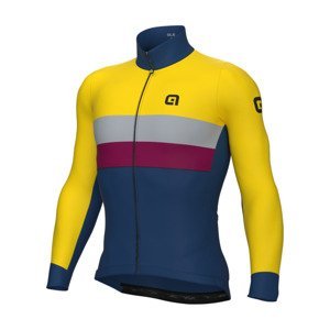 ALÉ Cyklistický dres s dlhým rukávom zimný - CHAOS OFF ROAD - GRAVEL - modrá/žltá L